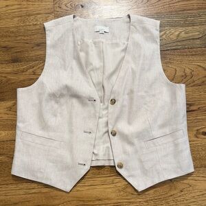 LOFT Light Beige Sleeveless Vest